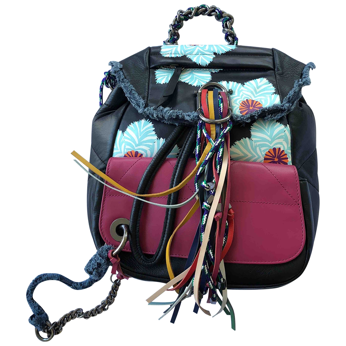 Leather backpack Diesel Black in 